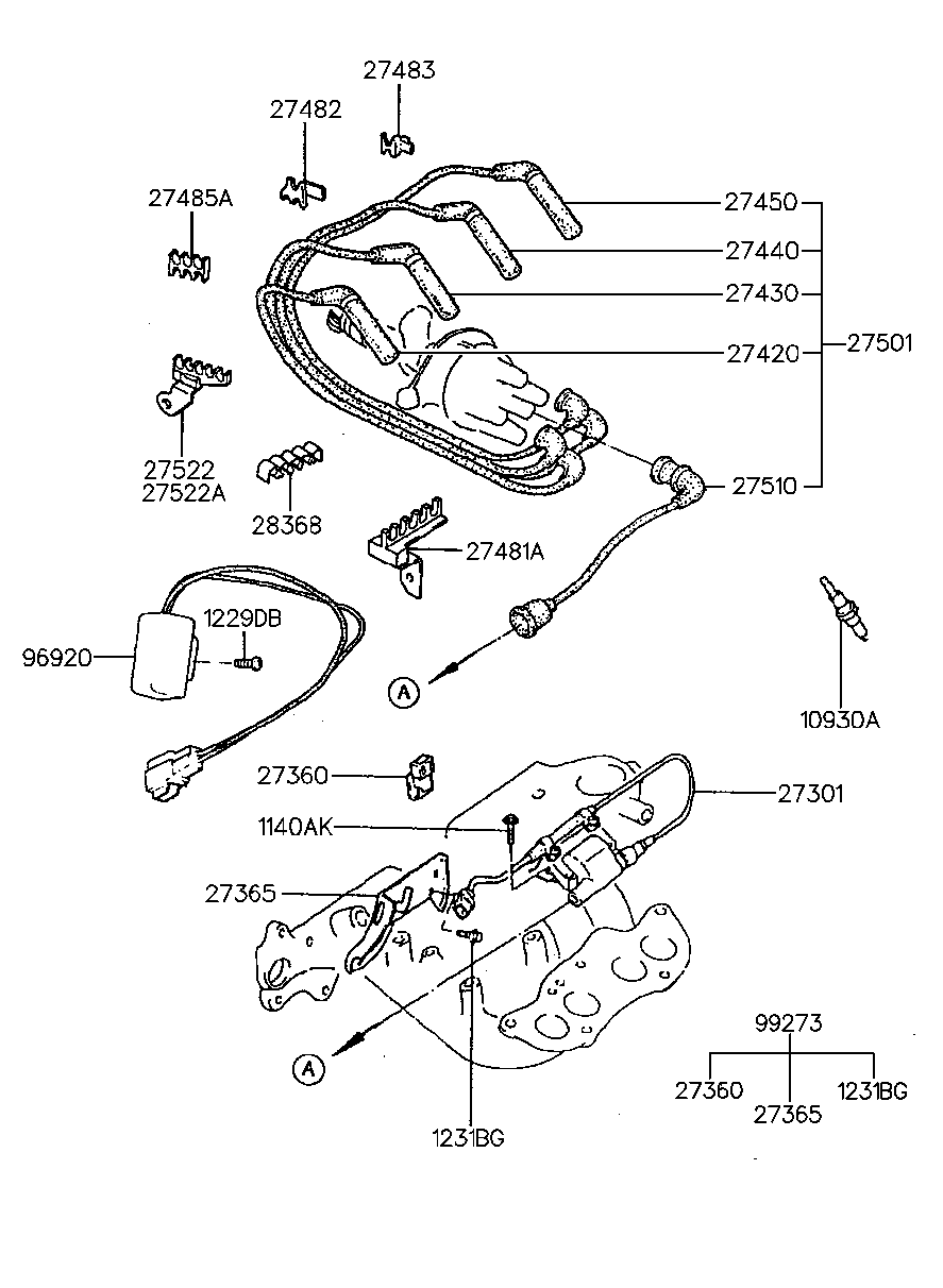 Hyundai 27440-32850 - Augstsprieguma vadu komplekts ps1.lv