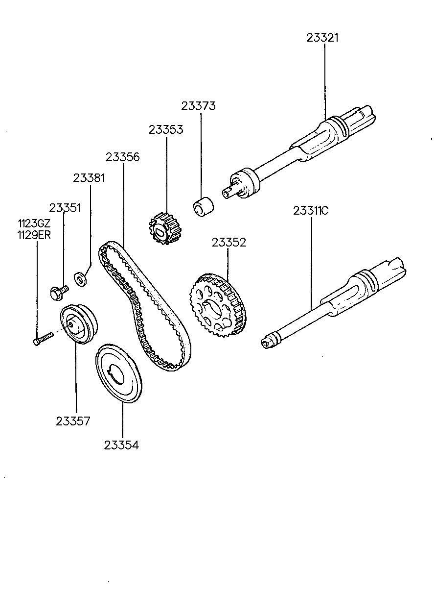 Hyundai 23357-32050 - Spriegotājrullītis, Gāzu sadales mehānisma piedziņas siksna ps1.lv