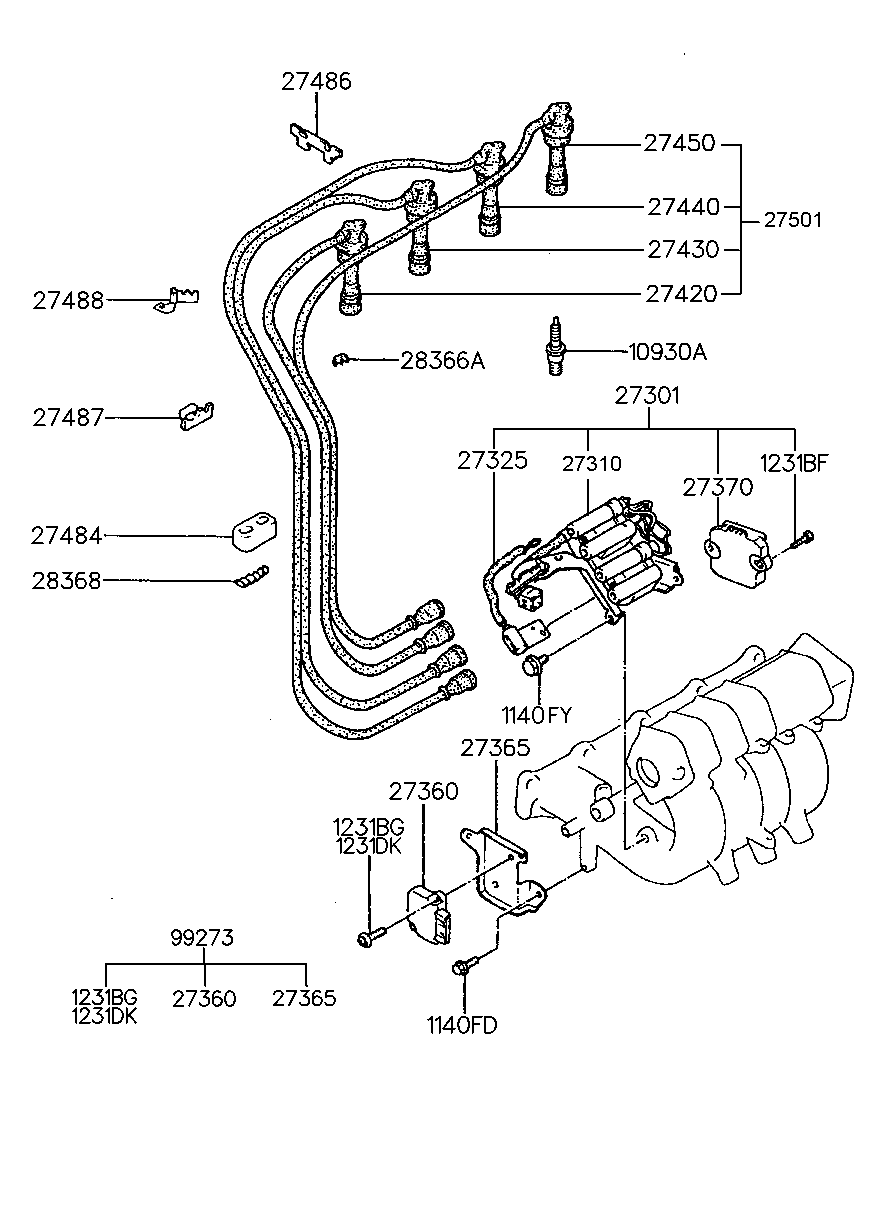 Mitsubishi 2750133A00 - Augstsprieguma vadu komplekts ps1.lv