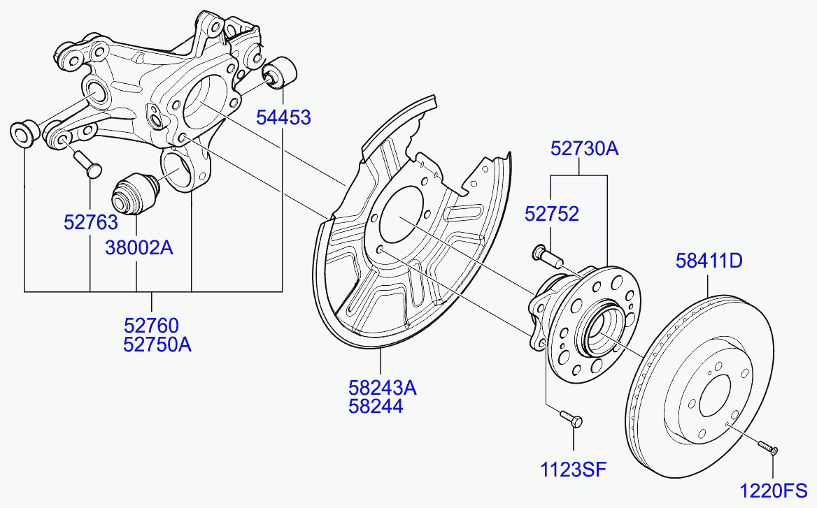 Hyundai 55130-4D000 - Piekare, Šķērssvira ps1.lv