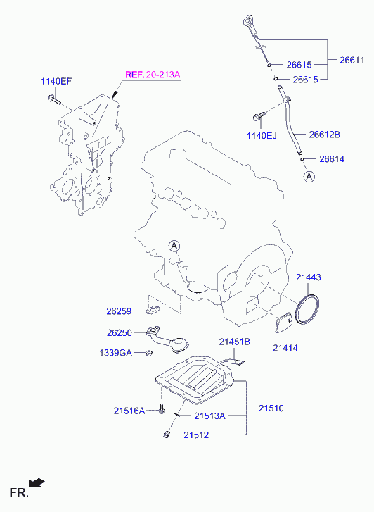 Hyundai 21443-2B010 - Vārpstas blīvgredzens, Kloķvārpsta ps1.lv