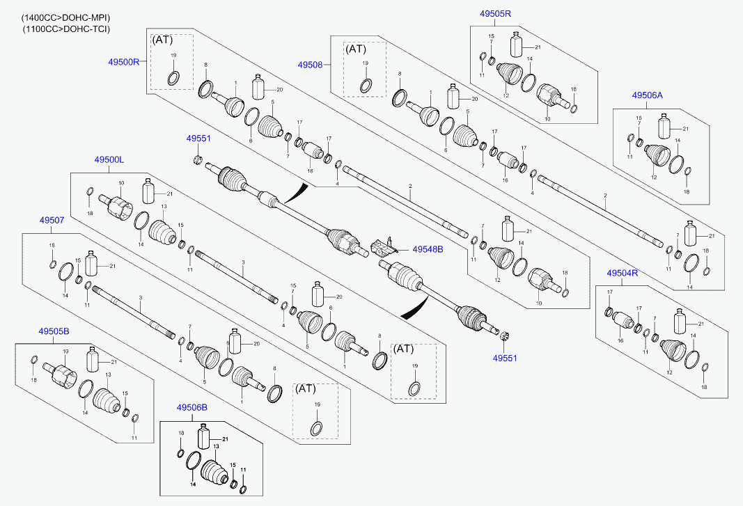 Hyundai 49526-C8201 - Šarnīru komplekts, Piedziņas vārpsta ps1.lv