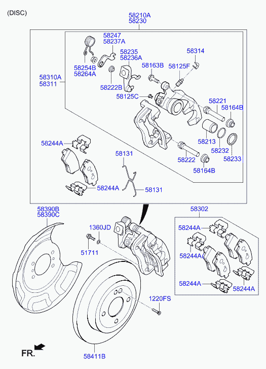 Buessing 58411-0U300 - Disc assy - rear brake ps1.lv