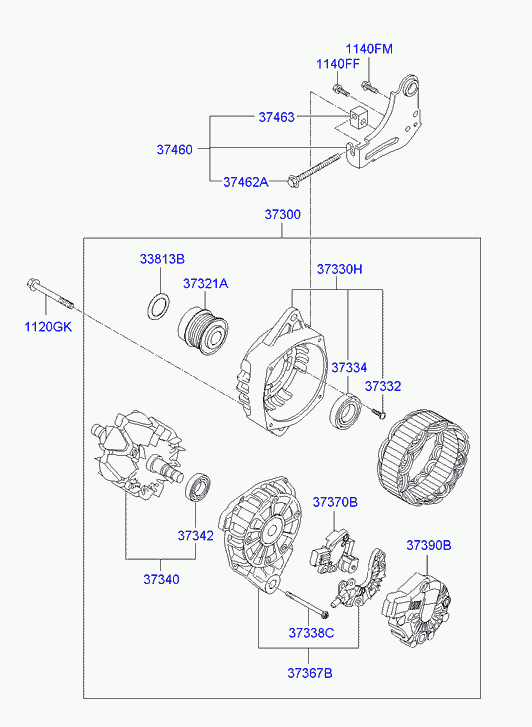 Hyundai 373002B750 - Ģenerators ps1.lv