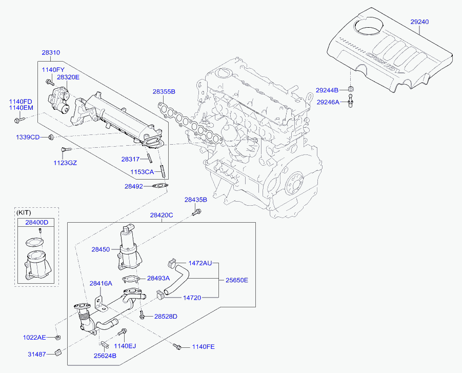 Mitsubishi 28410-2A300 - Izpl. gāzu recirkulācijas vārsts ps1.lv