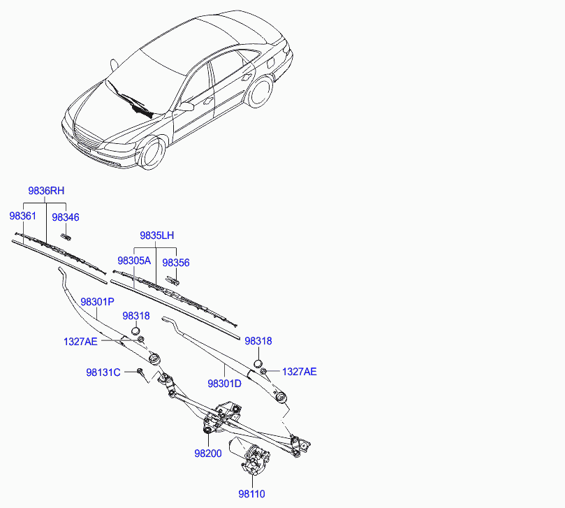 Hyundai 98360-3K000 - Stikla tīrītāja slotiņa ps1.lv