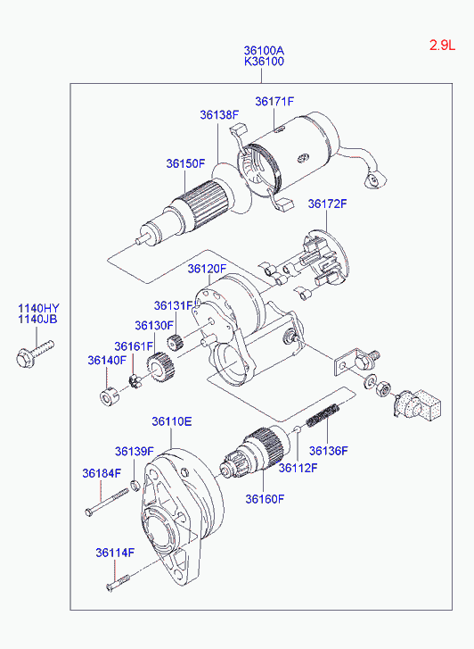 Hyundai 361004X210 - Starteris ps1.lv