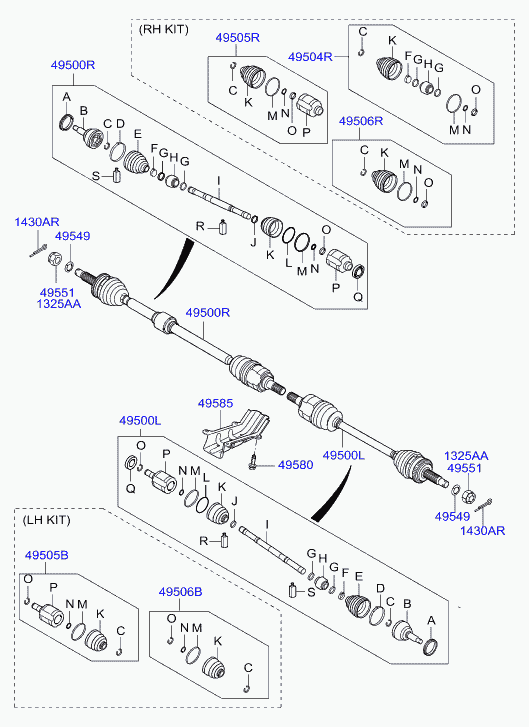 Hyundai 495422L201 - Putekļusargs, Piedziņas vārpsta ps1.lv