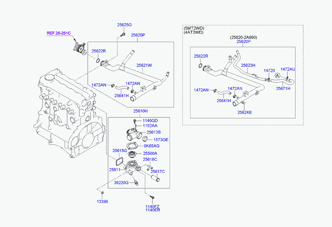 KIA 25500 2A100 - Termostats, Dzesēšanas šķidrums ps1.lv