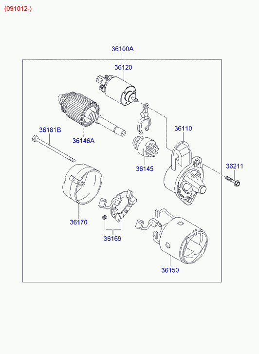 Hyundai 36100-2A500 - Starteris ps1.lv