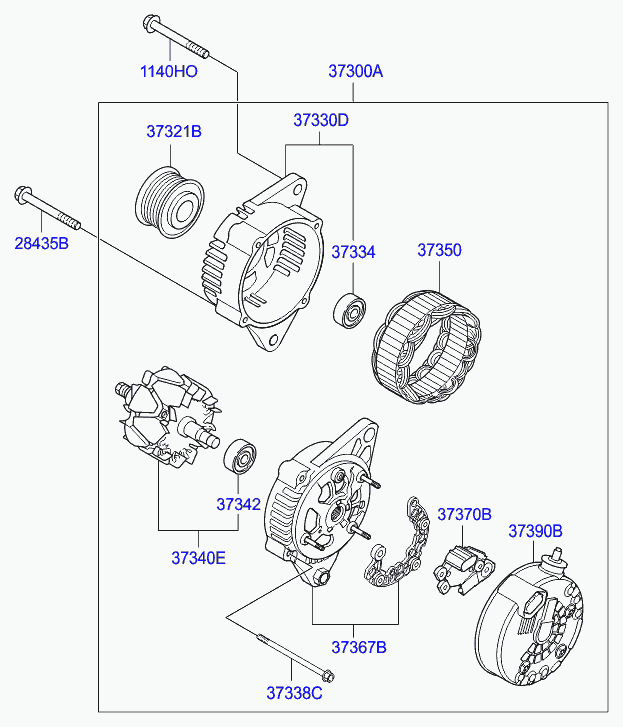 Hyundai (BEIJING) 37322-2A110 - Piedziņas skriemelis, Ģenerators ps1.lv
