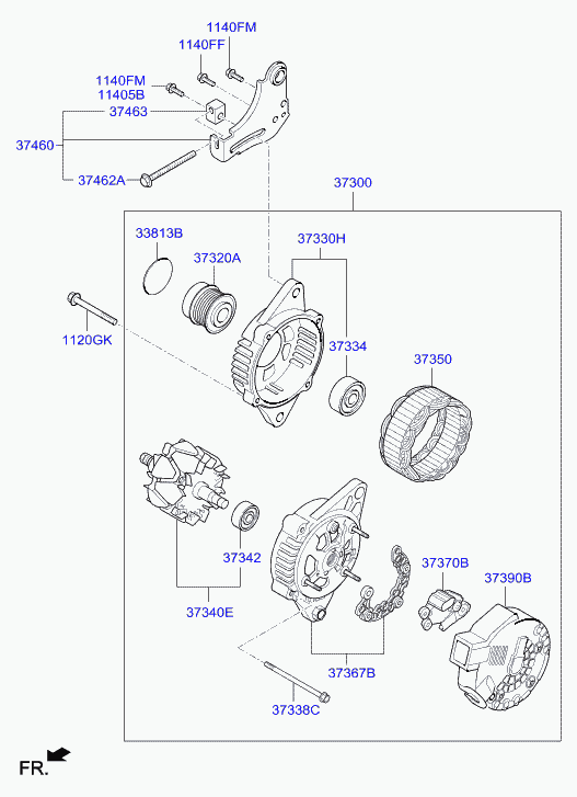 Hyundai 37300-2B960 - Ģenerators ps1.lv