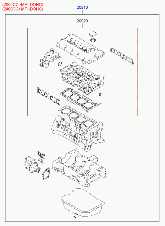 KIA 20920-27F30 - Blīvju komplekts, Motora bloka galva ps1.lv