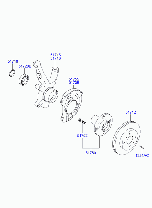 KIA 51720-29400 - Riteņa rumbas gultņa komplekts ps1.lv