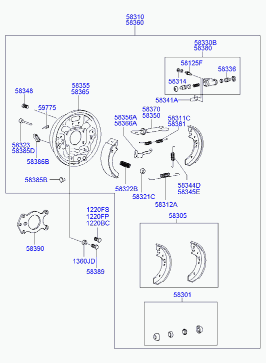 KIA (DYK) 5830525A00 - Bremžu loku komplekts ps1.lv