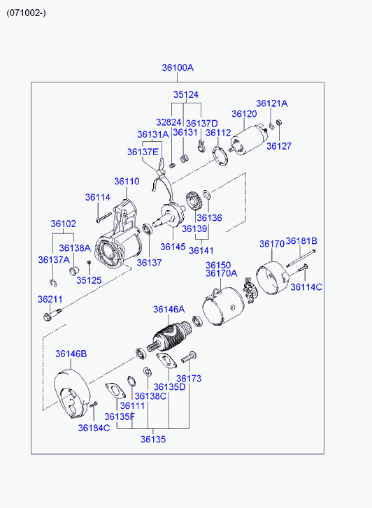 KIA 36100-4A000 - Starteris ps1.lv