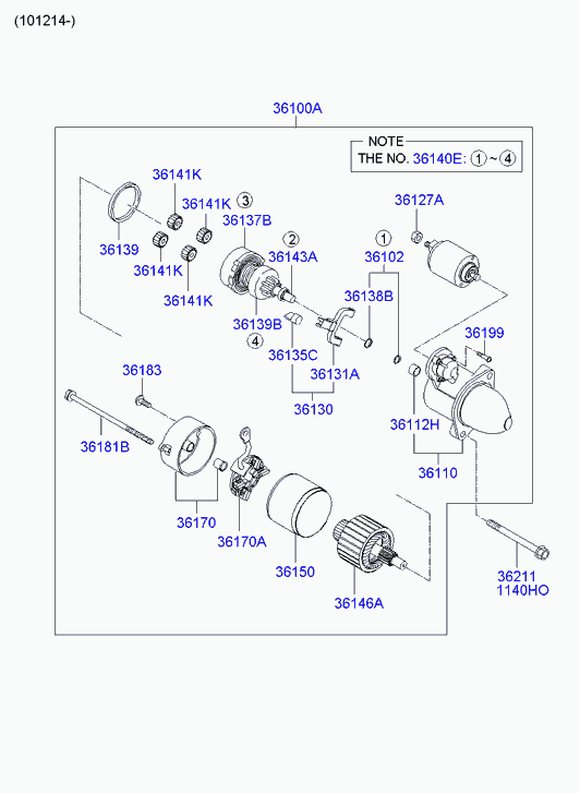 Hyundai 3617042000 - Ogļu sukas, Starteris ps1.lv