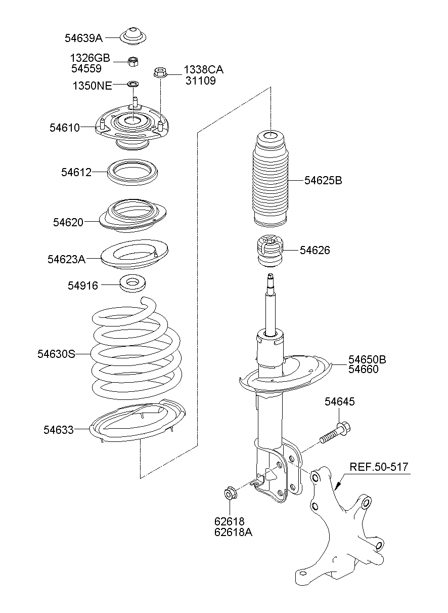 KIA 54626-4H000 - Gājiena ierobežotājs, Atsperojums ps1.lv