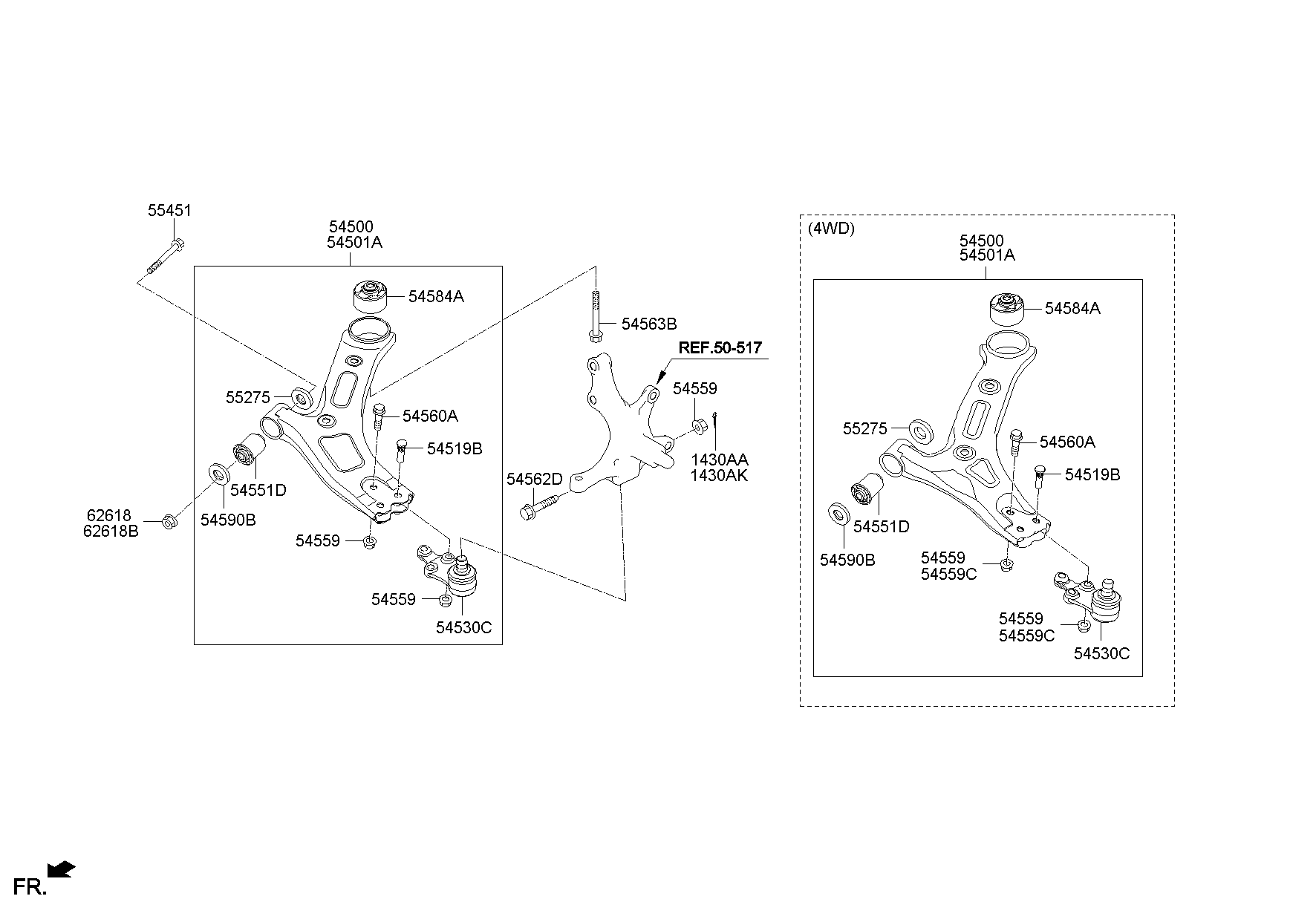 KIA 54501-4H000 - Neatkarīgās balstiekārtas svira, Riteņa piekare ps1.lv