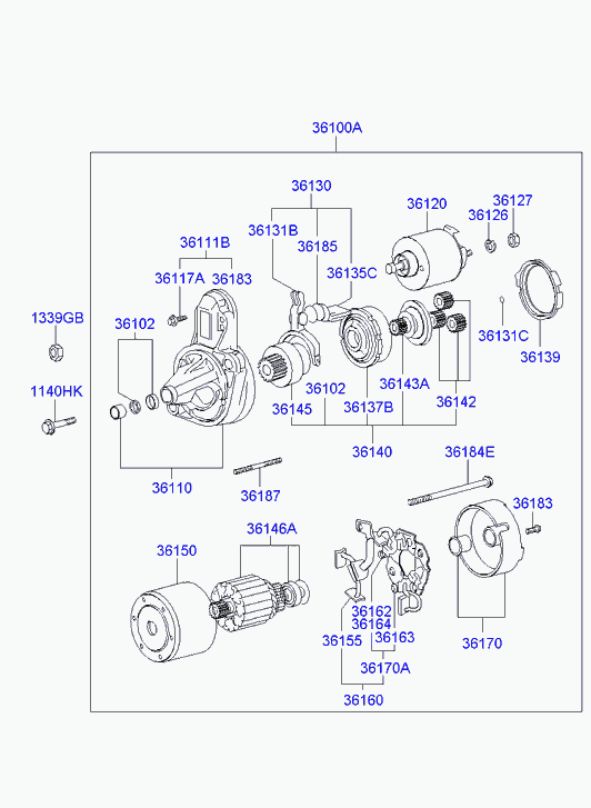 Hyundai 36100-23165 - Starteris ps1.lv