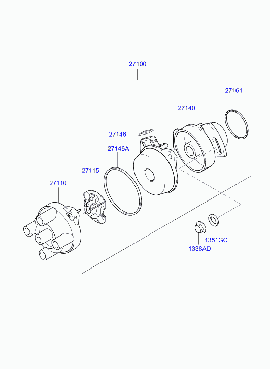 Hyundai 27131-02500 - Aizdedzes sadalītāja rotors ps1.lv