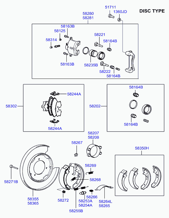 KIA (DYK) 5830238A10 - Pad kit - rear disc brake ps1.lv