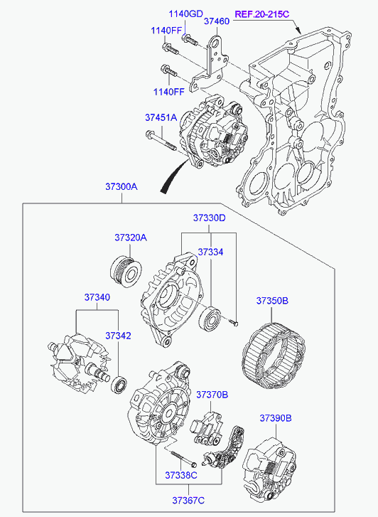 KIA 3730003600 - Ģenerators ps1.lv