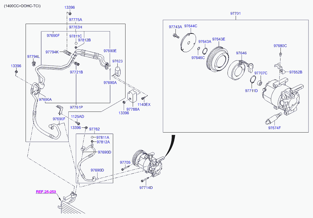 Hyundai 97701-4P001 - Kompresors, Gaisa kond. sistēma ps1.lv