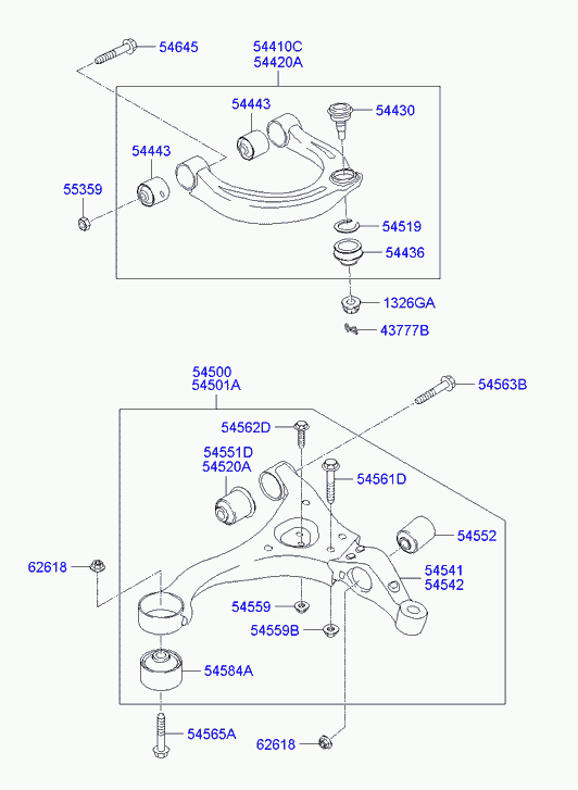 Hyundai 54501-3K500 - Neatkarīgās balstiekārtas svira, Riteņa piekare ps1.lv