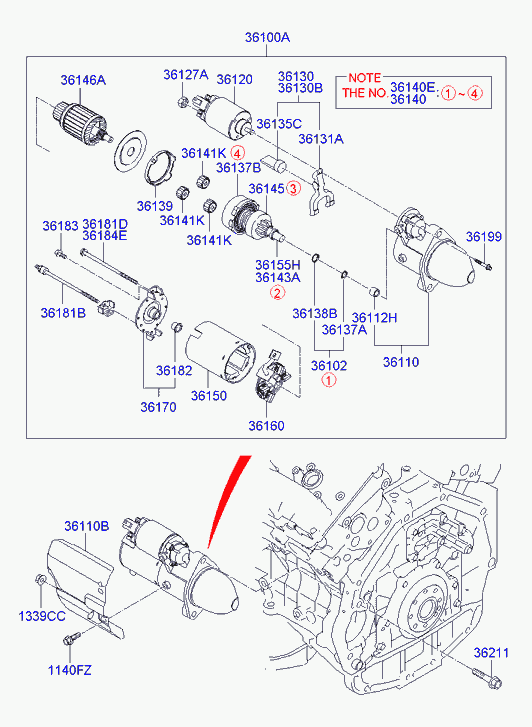 KIA 361003C130 - Starteris ps1.lv