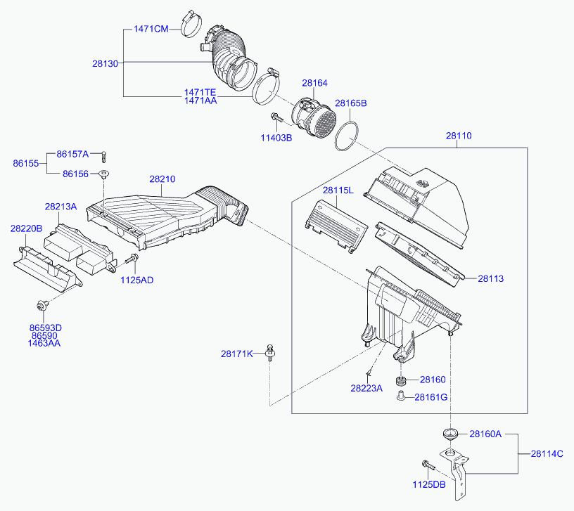 KIA 28113-D3100 - Gaisa filtrs ps1.lv