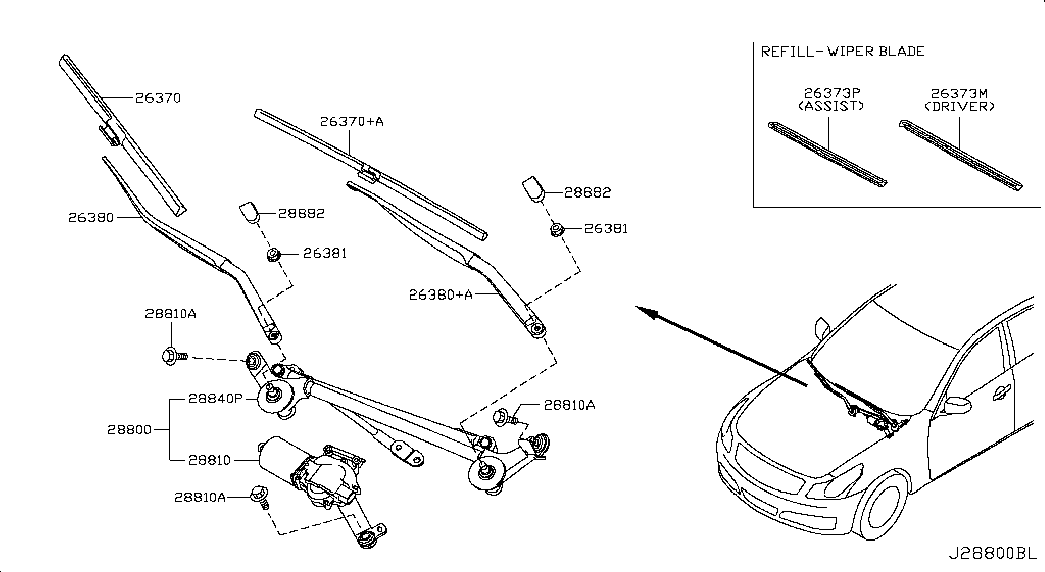 Infiniti 28890-JK65A - Stikla tīrītāja slotiņa ps1.lv