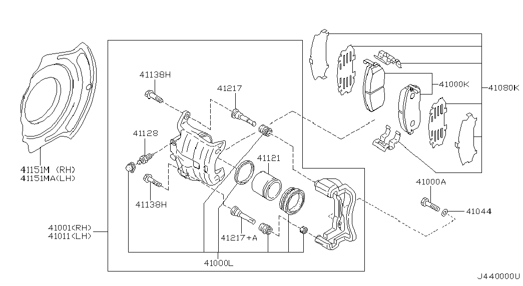 NISSAN 41011-2Y500 - Virzītājčaulu komplekts, Bremžu suports ps1.lv