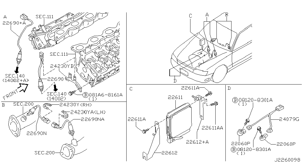 NISSAN 226A0AR210 - Lambda zonde ps1.lv