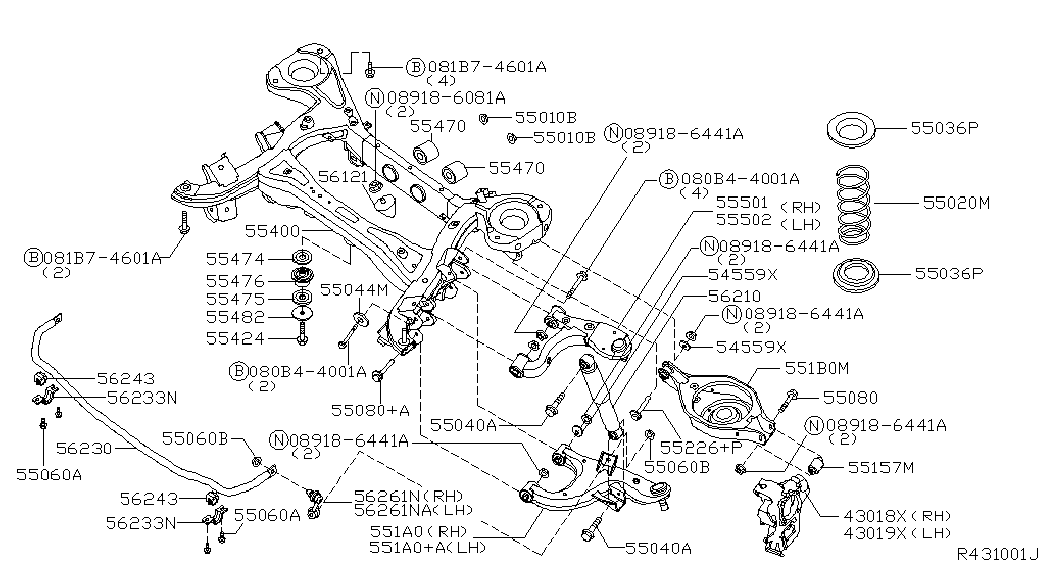 NISSAN 555027S001 - Piekare, Amortizators ps1.lv