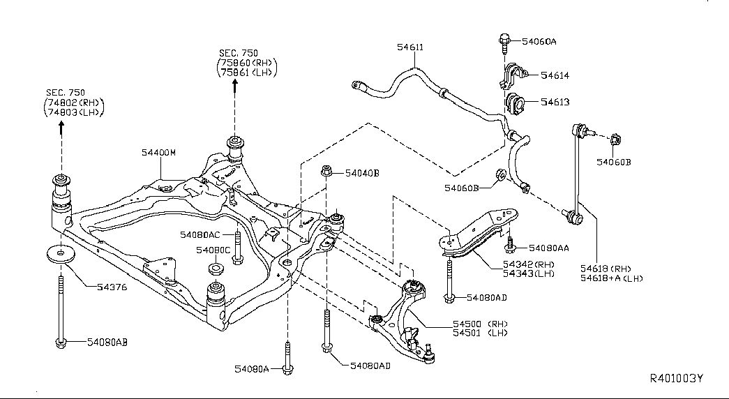 Infiniti 54500-3JA0C - Piekare, Šķērssvira ps1.lv