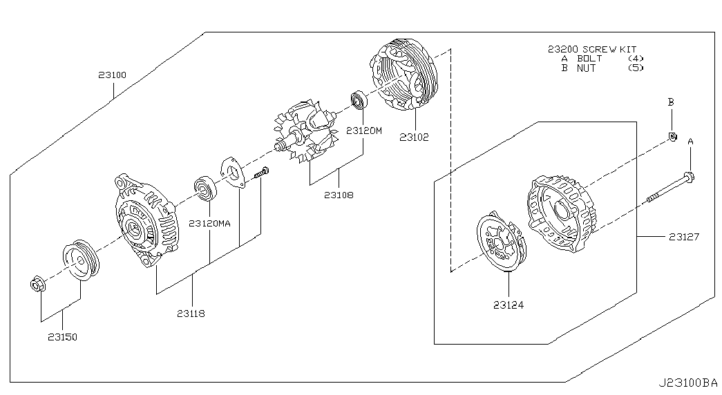 NISSAN 23100AR000 - Ģenerators ps1.lv