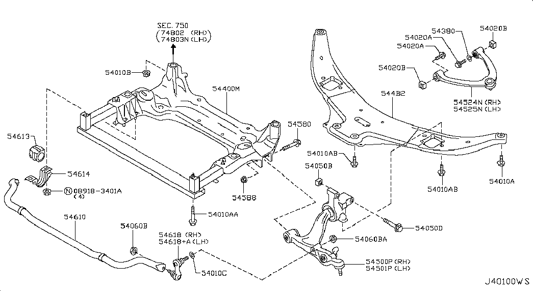 NISSAN 54618-1CA1A - Stiepnis / Atsaite, Stabilizators ps1.lv