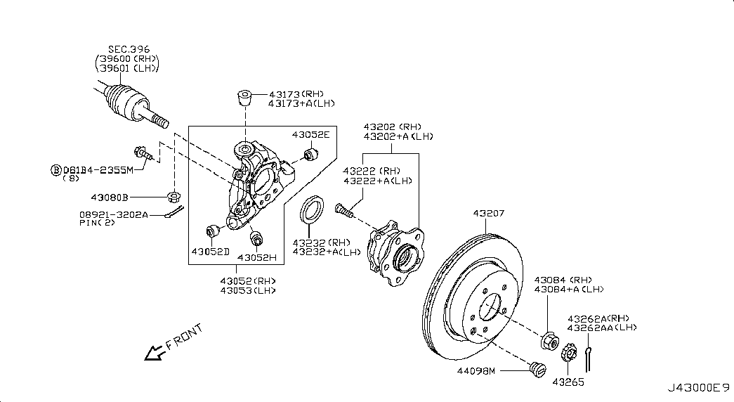 NISSAN 43202-JK00A - Riteņa rumbas gultņa komplekts ps1.lv