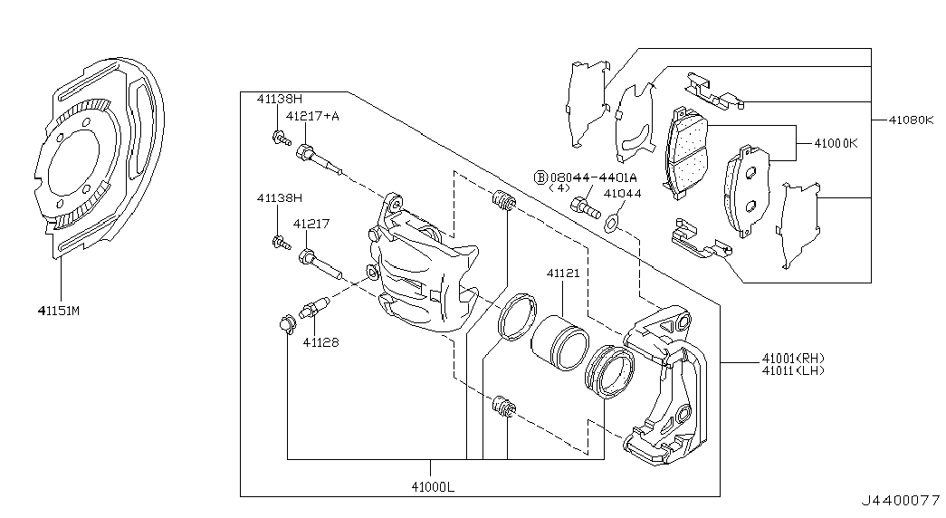 NISSAN 41080CA026 - Bremžu uzliku kompl., Disku bremzes ps1.lv