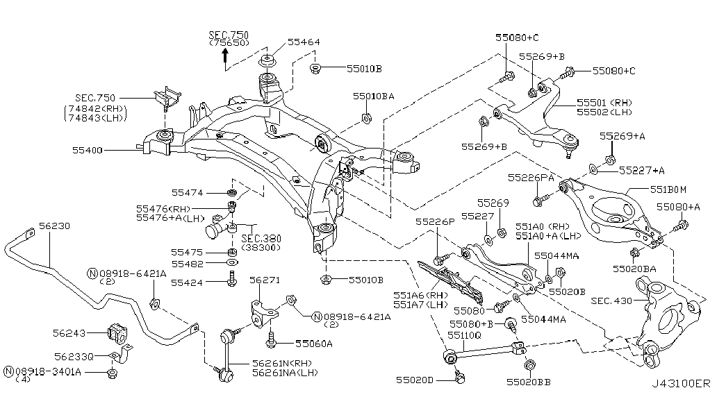 Infiniti 54618-WL010 - Stiepnis / Atsaite, Stabilizators ps1.lv