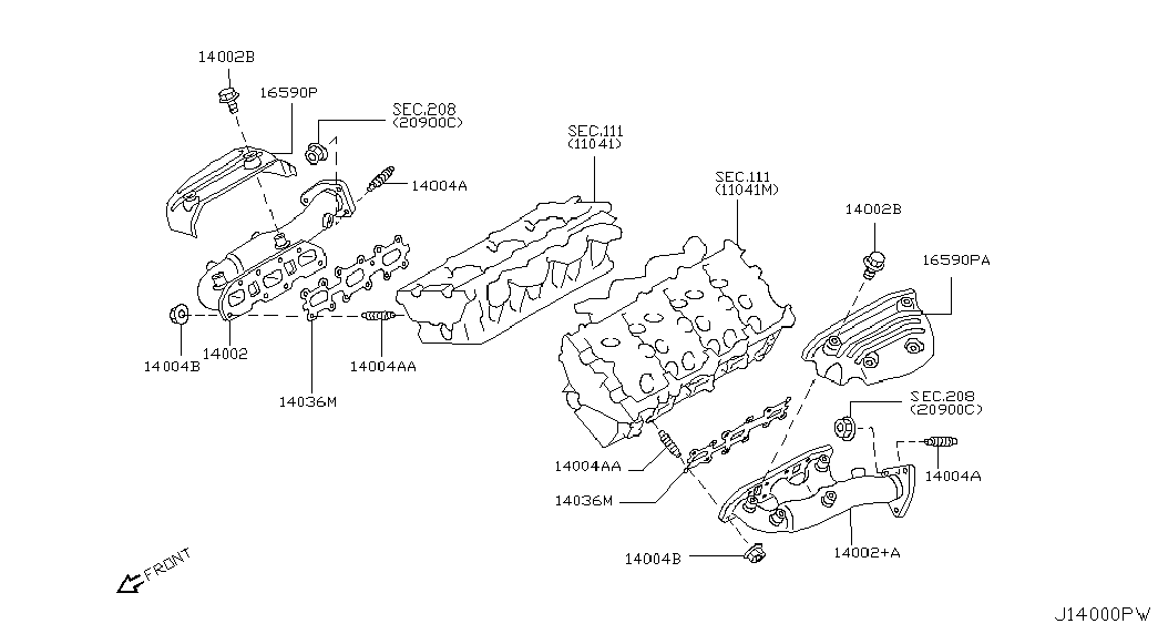 NISSAN 14036-AG010 - Blīve, Izplūdes kolektors ps1.lv