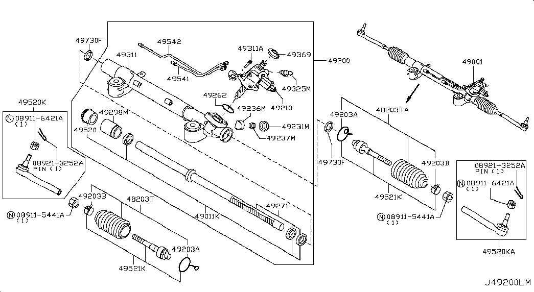 NISSAN 48203-AL527 - Putekļusargu komplekts, Stūres iekārta ps1.lv