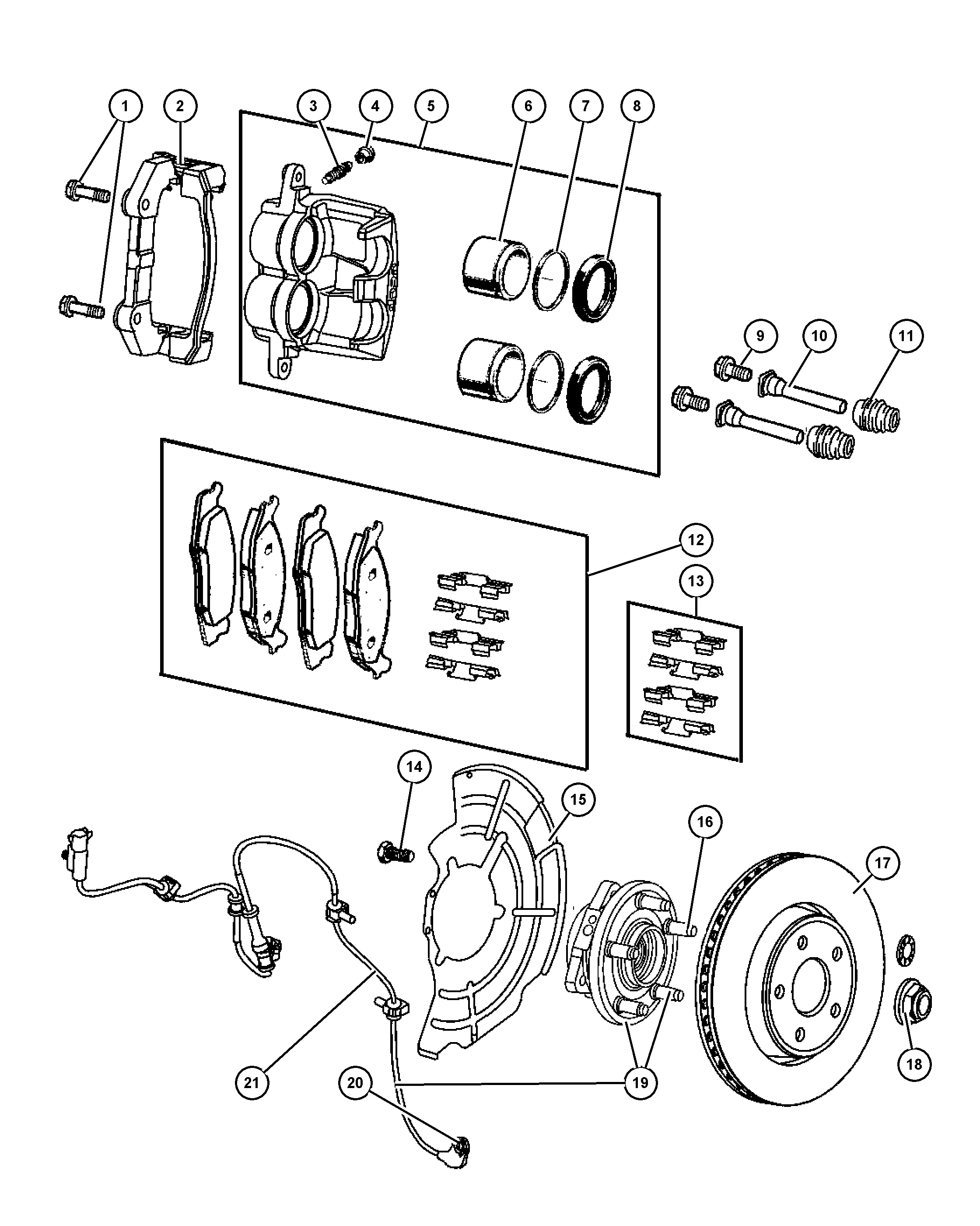 JEEP VIASA 5080 868AA - Bremžu uzliku kompl., Disku bremzes ps1.lv