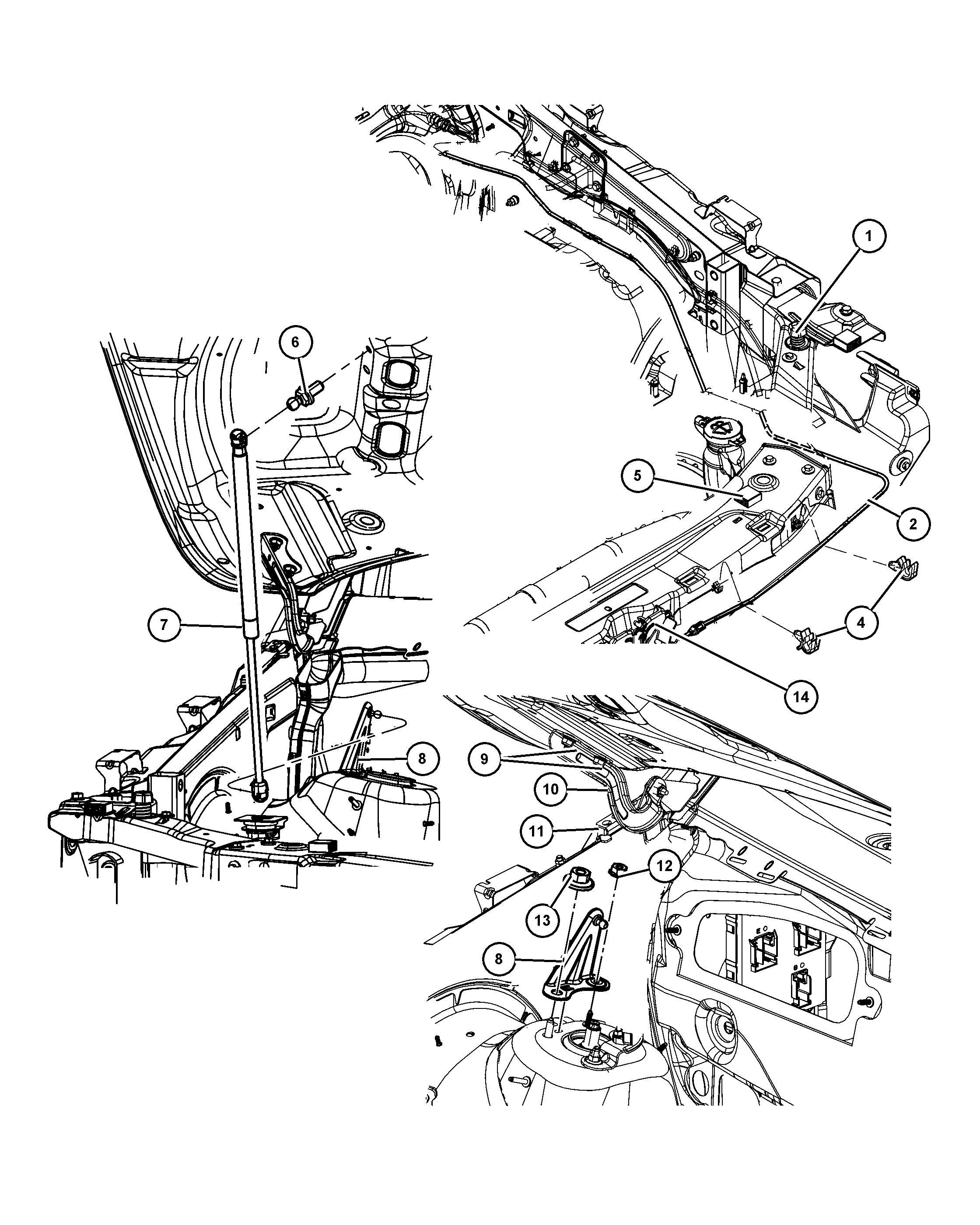 Chrysler 55113 748AA - Gāzes atspere, Bagāžas / Kravas nodalījuma vāks ps1.lv