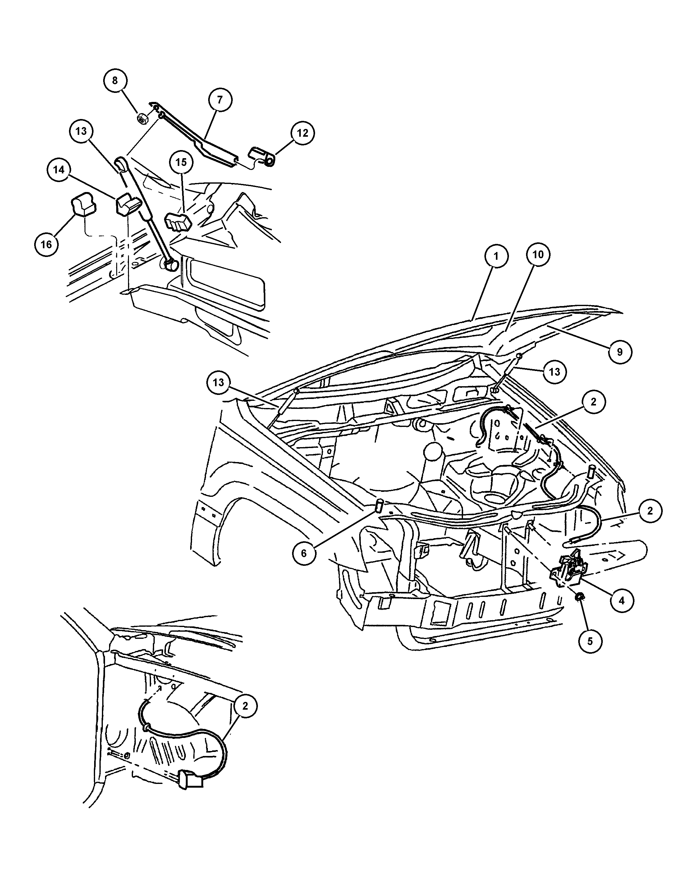 Jeep 55136 764AA - Gāzes atspere, Motora pārsegs ps1.lv