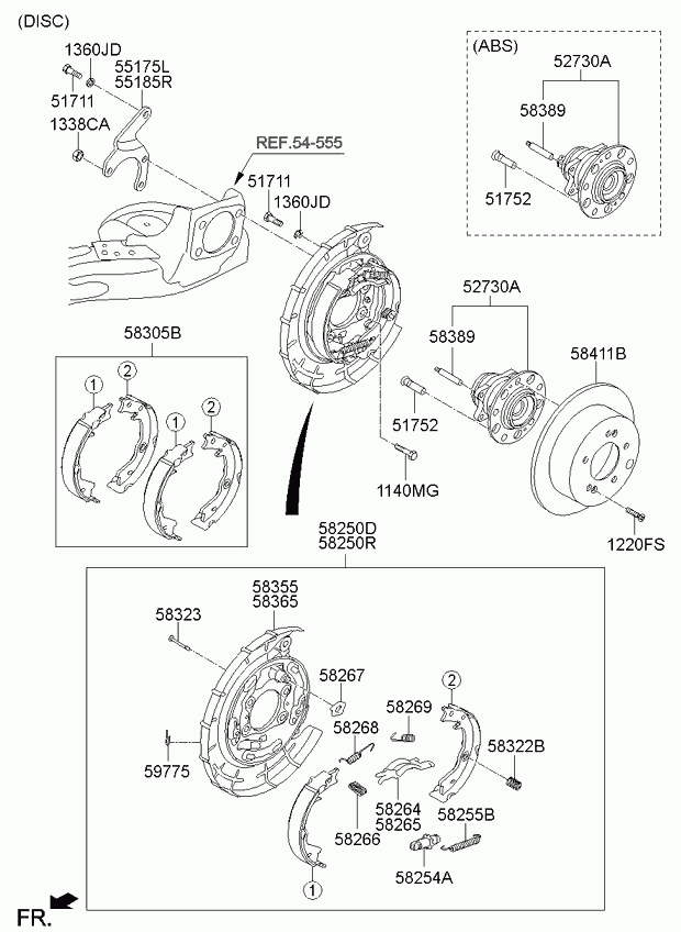 KIA 58305-1MA00 - Bremžu loku komplekts ps1.lv