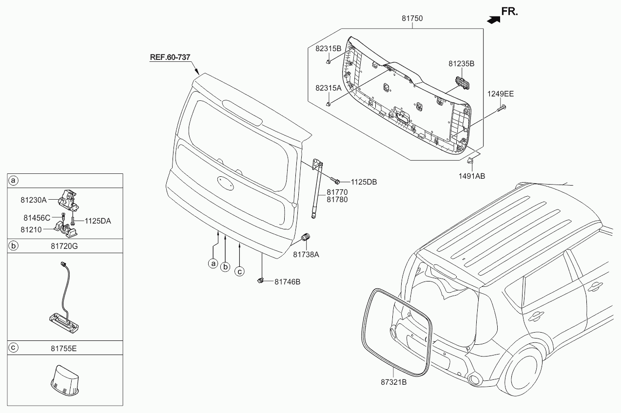 KIA 81780B2000 - Gāzes atspere, Bagāžas / Kravas nodalījuma vāks ps1.lv