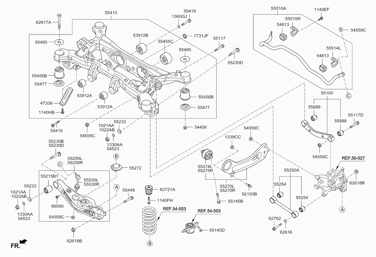 KIA 55220 C5050 - Neatkarīgās balstiekārtas svira, Riteņa piekare ps1.lv