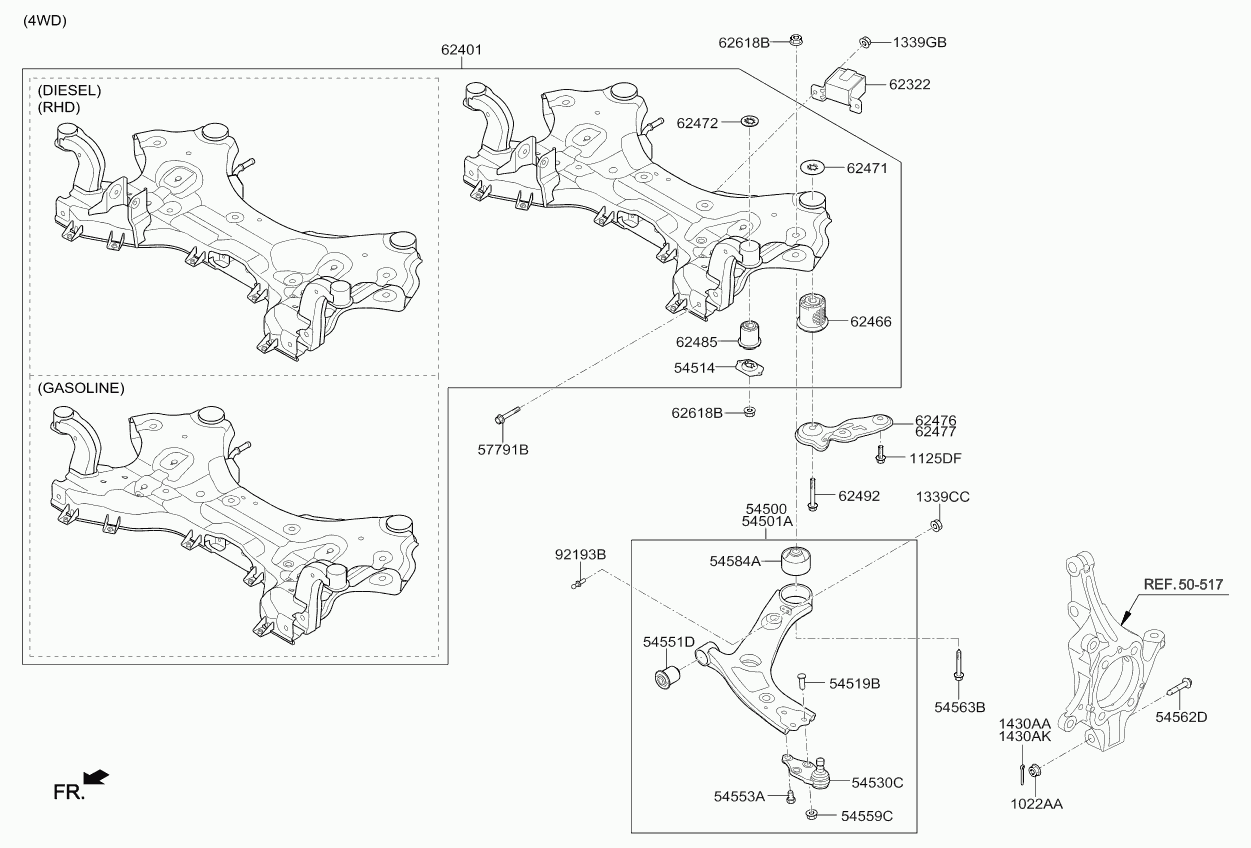 KIA 54501-C5000 - Neatkarīgās balstiekārtas svira, Riteņa piekare ps1.lv